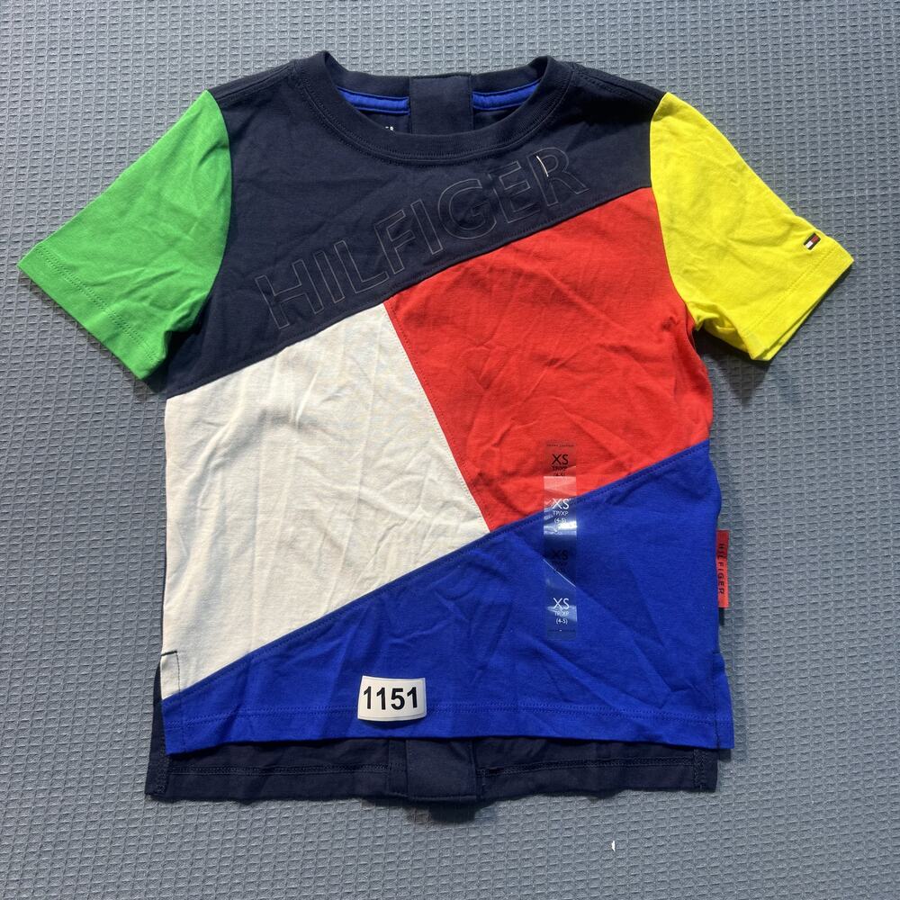 TOMMY HILFIGER MULTICOLOR Boys Tee Sz‎ XS Pre-Owned Excellent